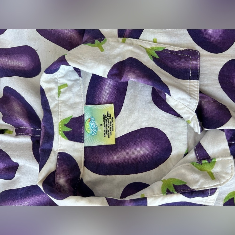 ZESTIES MALE ROMPER-EGGPLANT COTTON/SPANDEX BLEND, STRETCHY Sz. S. QUIRKY - Picture 5 of 10